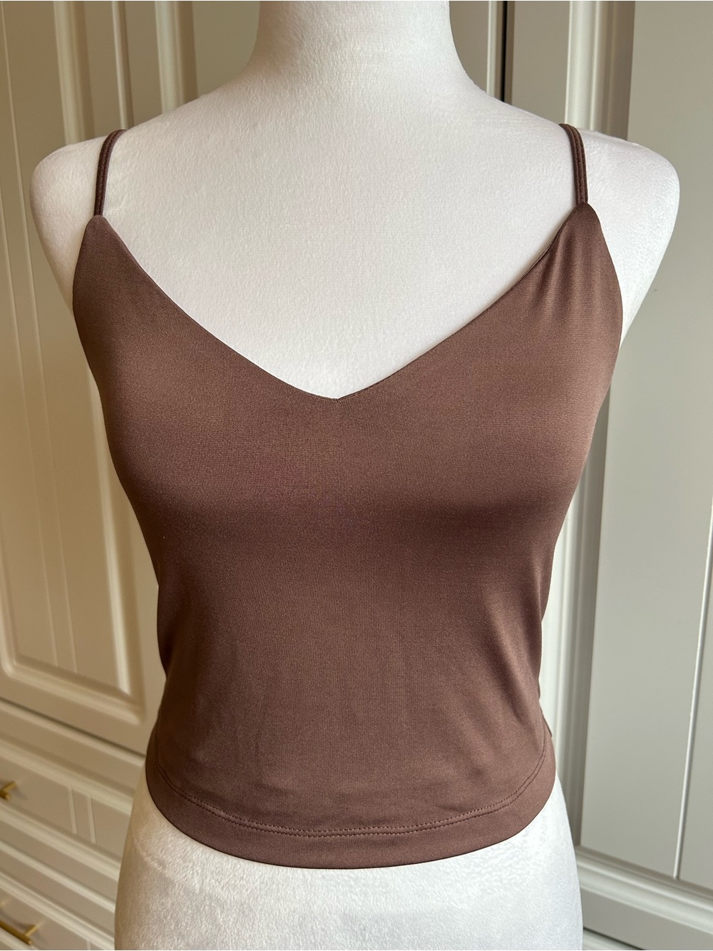 Dynamite Chocolate Brown V-Neck Spaghetti Strap Camisole